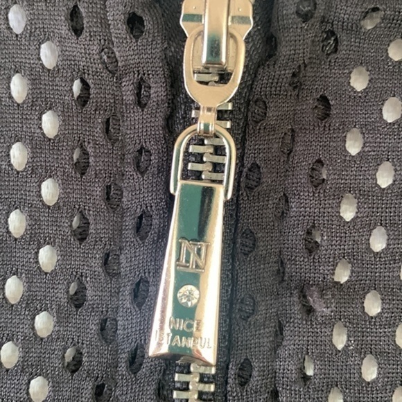 Embroidered Zipper Jacket with Pearls and Stones - Picture 6 of 7